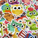 Wrapables Waterproof Vinyl Stickers for Water Bottles, Laptop, Phones, Skateboards, Decals for Teens, 80pcs, Owls