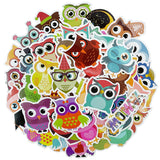 Wrapables Waterproof Vinyl Stickers for Water Bottles, Laptop, Phones, Skateboards, Decals for Teens, 80pcs, Owls