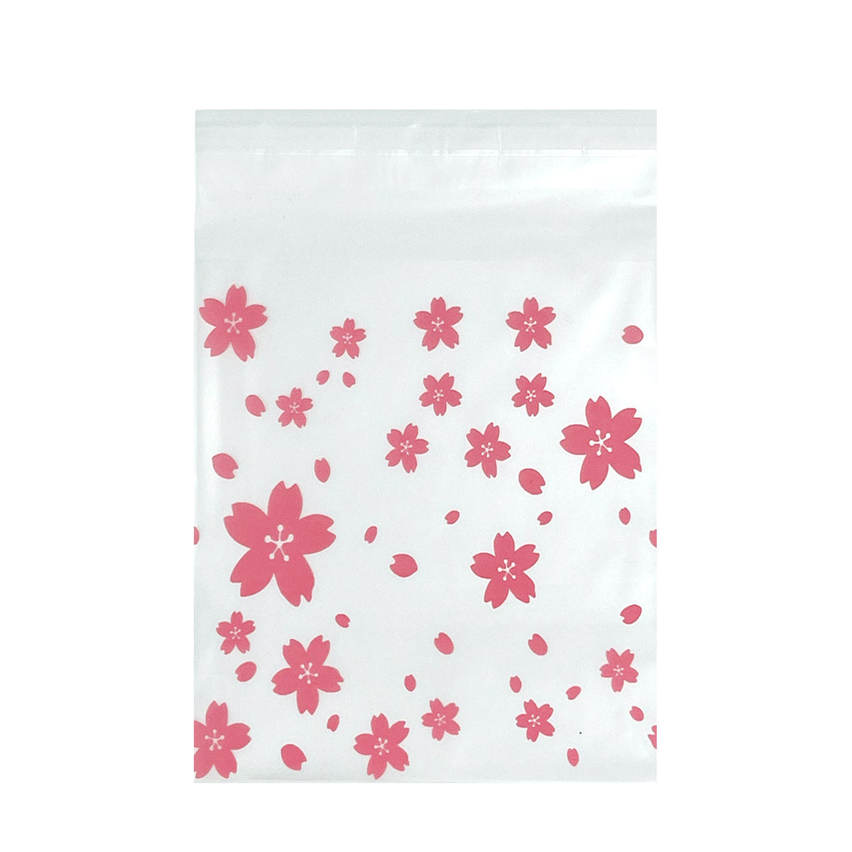 Wrapables Transparent Self-Adhesive 4" x 4" Candy and Cookie Bags, Favor Treat Bags for Parties and Wedding (200pcs), Cherry Blossoms