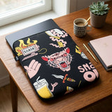 LOQI Artist Snask Tiger Snake Beer Black Laptop Cover