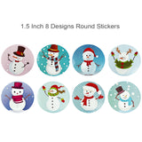 Wrapables Christmas Stickers Label Roll, Holiday Stickers for Sealing Cards, Envelopes, Gift Boxes, Festive Party Favors (500 pcs), Snowmen