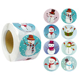 Wrapables Christmas Stickers Label Roll, Holiday Stickers for Sealing Cards, Envelopes, Gift Boxes, Festive Party Favors (500 pcs), Snowmen