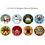 Wrapables Christmas Stickers Label Roll, Holiday Stickers for Sealing Cards, Envelopes, Gift Boxes, Festive Party Favors (500 pcs), Festive