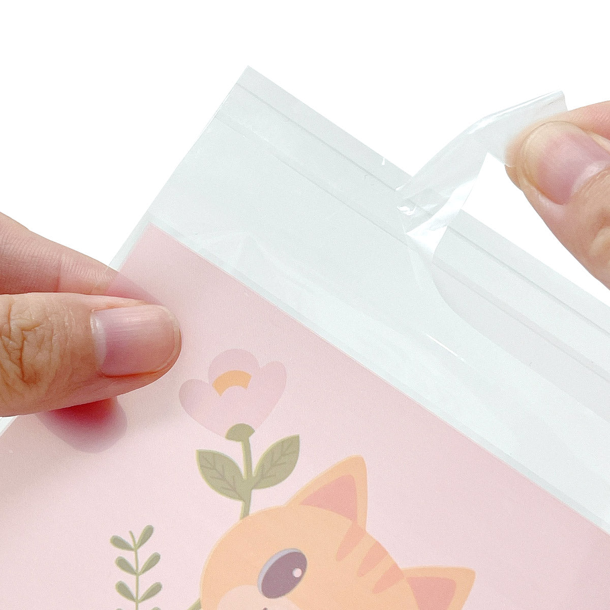 Wrapables Transparent Self-Adhesive 4" x 4" Candy and Cookie Bags, Favor Treat Bags for Parties and Wedding (200pcs), Cats