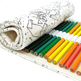 Wrapables Pencil Roll Organizer, Colored Pencil Wrap Pouch (72 slots), Galactic Animals