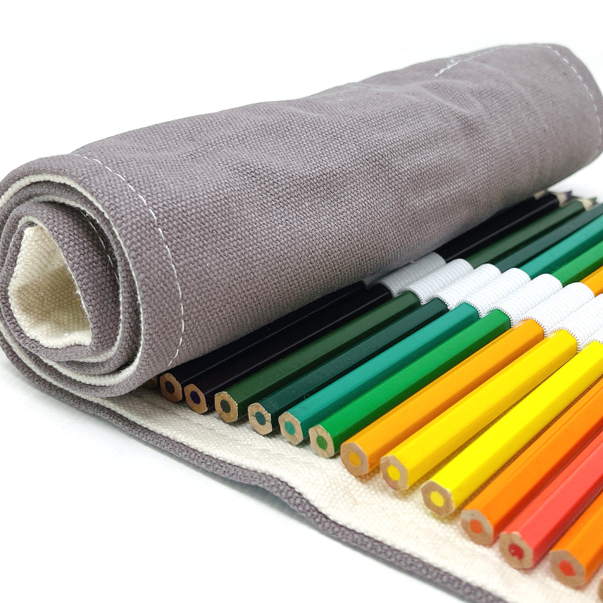 Wrapables Pencil Roll Organizer, Colored Pencil Wrap Pouch (72 slots), Gray