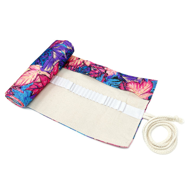 Wrapables Pencil Roll Organizer, Colored Pencil Wrap Pouch (72 slots), Vibrant Leaves