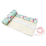 Wrapables Pencil Roll Organizer, Colored Pencil Wrap Pouch (72 slots), Pink Rose on Teal