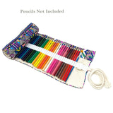 Wrapables Pencil Roll Organizer, Colored Pencil Wrap Pouch (72 slots), Bohemian