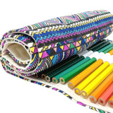 Wrapables Pencil Roll Organizer, Colored Pencil Wrap Pouch (72 slots), Bohemian