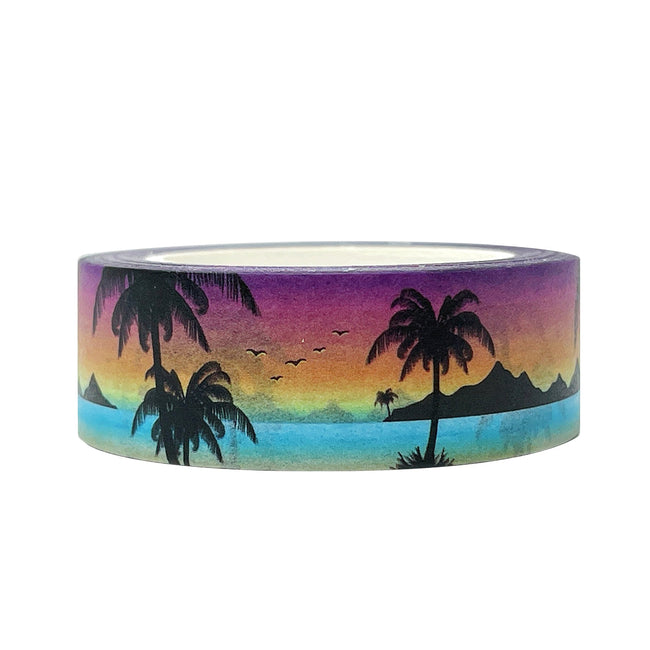 Wrapables Beautiful Scenery Washi Masking Tape, Paradise Island, 15mm x 10M