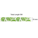 Wrapables Beautiful Scenery Washi Masking Tape, Tropical Ferns, 15mm x 5M