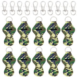 Wrapables 10 Pack Chapstick Holder Keychain with 10 Pieces Metal Clasps, Camouflage