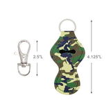 Wrapables 10 Pack Chapstick Holder Keychain with 10 Pieces Metal Clasps, Camouflage