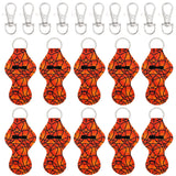 Wrapables 10 Pack Chapstick Holder Keychain with 10 Pieces Metal Clasps, Basketball