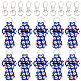 Wrapables 10 Pack Chapstick Holder Keychain with 10 Pieces Metal Clasps, Play Ball