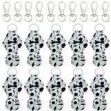 Wrapables 10 Pack Chapstick Holder Keychain with 10 Pieces Metal Clasps, Soccer