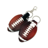 Wrapables 10 Pack Chapstick Holder Keychain with 10 Pieces Metal Clasps, Football