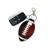 Wrapables 10 Pack Chapstick Holder Keychain with 10 Pieces Metal Clasps, Football