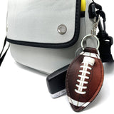 Wrapables 10 Pack Chapstick Holder Keychain with 10 Pieces Metal Clasps, Football