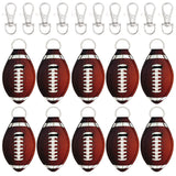 Wrapables 10 Pack Chapstick Holder Keychain with 10 Pieces Metal Clasps, Football