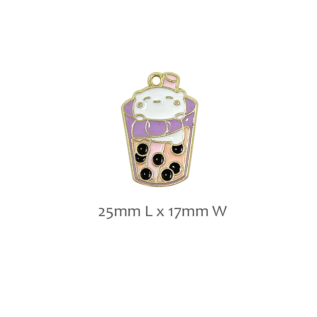 Wrapables Boba Milk Tea Pendant Charms for Jewelry Making (Set of 10)