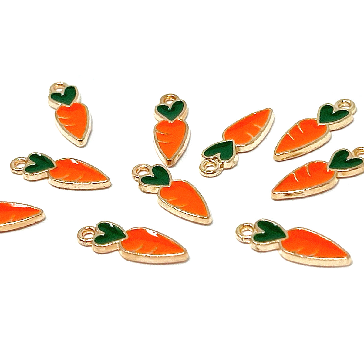Wrapables Jewelry Charms for Jewelry Making Enamel Pendants (Set of 10) Carrots