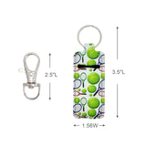 Wrapables 10 Pack Chapstick Holder Keychain with 10 Pieces Metal Clasps, Tennis