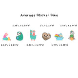Wrapables Waterproof Vinyl Stickers for Water Bottles, Laptop, Phones, Skateboards, Decals for Teens, 80pcs, Sloths & Llamas