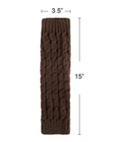 Wrapables Women's Cable Knit Leg Warmers, Dark Brown