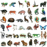 Wrapables Waterproof Vinyl Stickers for Water Bottles, Laptop, Phones, Skateboards, Decals for Teens, 80pcs, Safari Animals