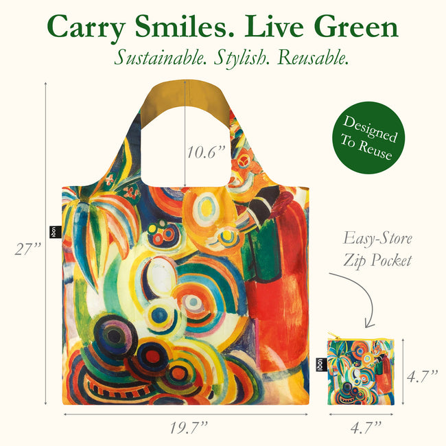 LOQI Museum Robert Delaunay Portuguese Women Recycled Reusable Shopping Bag (Set of 2)