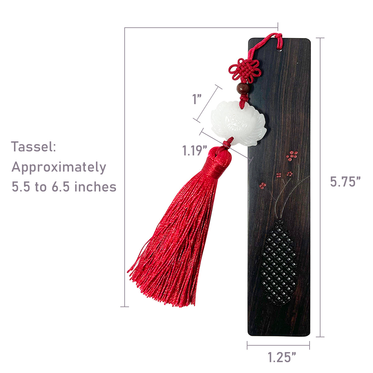 Wrapables Sandalwood Bookmark with Pendant Tassel for Book Lovers and Readers, Vase