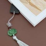 Wrapables Sandalwood Bookmark with Pendant Tassel for Book Lovers and Readers, Water Lily