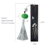 Wrapables Sandalwood Bookmark with Pendant Tassel for Book Lovers and Readers, Water Lily