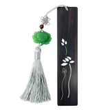 Wrapables Sandalwood Bookmark with Pendant Tassel for Book Lovers and Readers, Water Lily