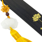 Wrapables Sandalwood Bookmark with Pendant Tassel for Book Lovers and Readers, Lotus