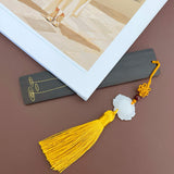 Wrapables Sandalwood Bookmark with Pendant Tassel for Book Lovers and Readers, Lotus