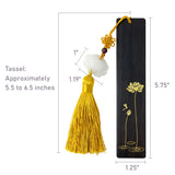 Wrapables Sandalwood Bookmark with Pendant Tassel for Book Lovers and Readers, Lotus