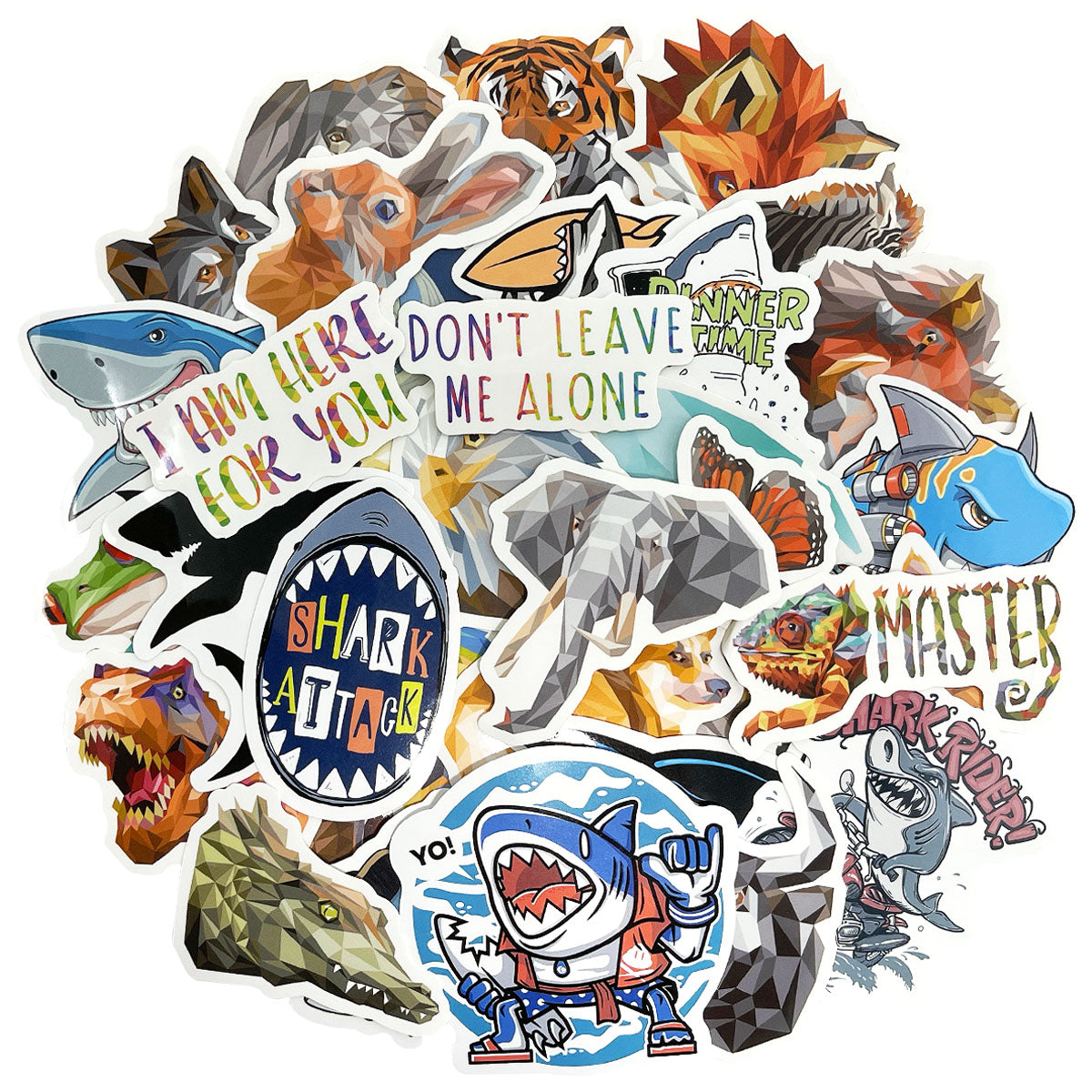 Wrapables Waterproof Vinyl Stickers for Water Bottles, Laptop, Phones, Skateboards, Decals for Teens, 100pcs, Majestic Creatures