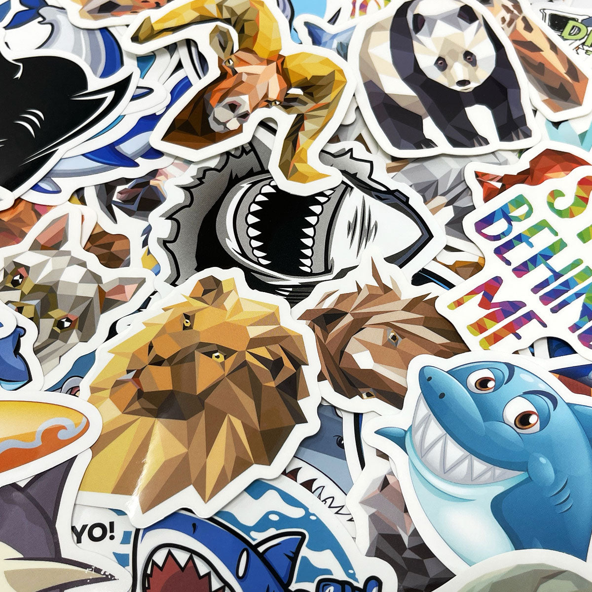 Wrapables Waterproof Vinyl Stickers for Water Bottles, Laptop, Phones, Skateboards, Decals for Teens, 100pcs, Majestic Creatures