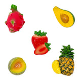 Wrapables 3D Resin Fridge Magnets, Food Simulation Refrigerator Magnets for Kitchen (Set of 5), Fruits