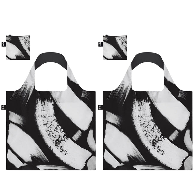 LOQI SAWDUST Paint Strokes Recycled Reusable Shopping Bag (Set of 2)