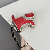 Wrapables Stylish Purse Hook Hanger, Foldable Handbag Table Hanger, Red Cat