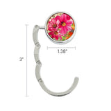 Wrapables Scenic Purse Hook Hanger, Foldable Handbag Table Hanger, Pink Daisies