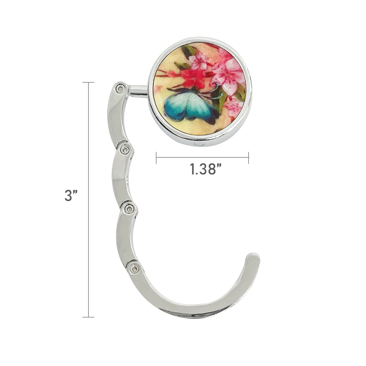 Wrapables Scenic Purse Hook Hanger, Foldable Handbag Table Hanger, Floral Butterfly