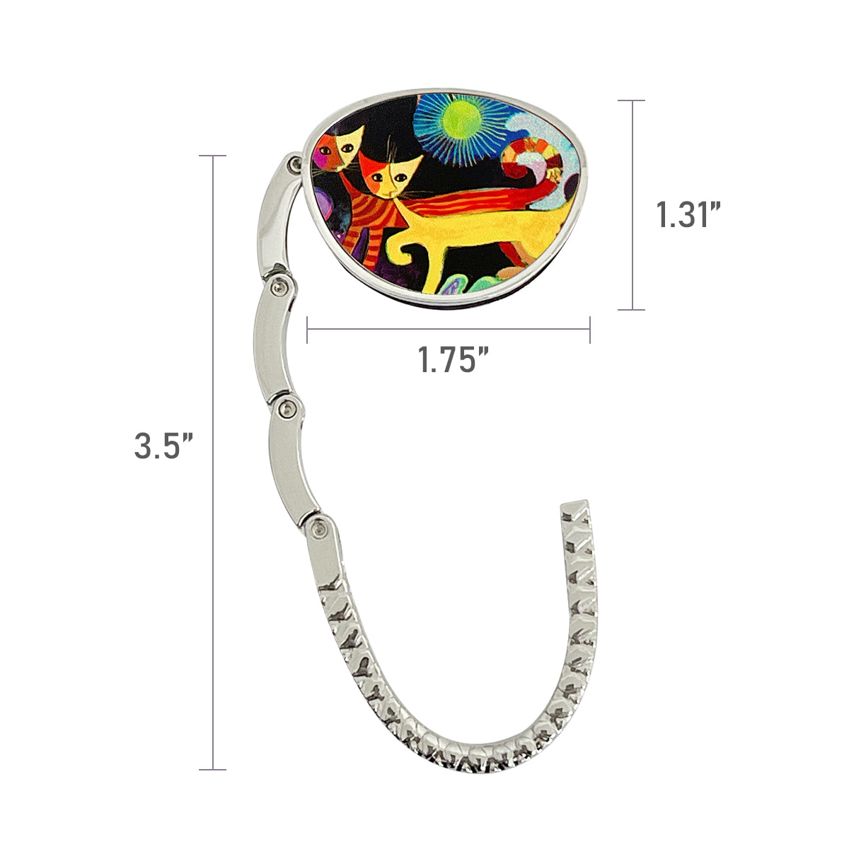 Wrapables Stylish Purse Hook Hanger, Foldable Handbag Table Hanger, Cats Playing