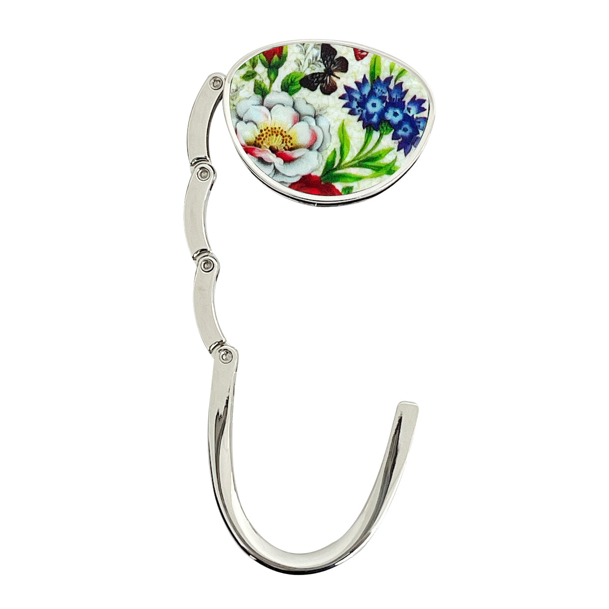 Wrapables Stylish Purse Hook Hanger, Foldable Handbag Table Hanger, Spring Floral