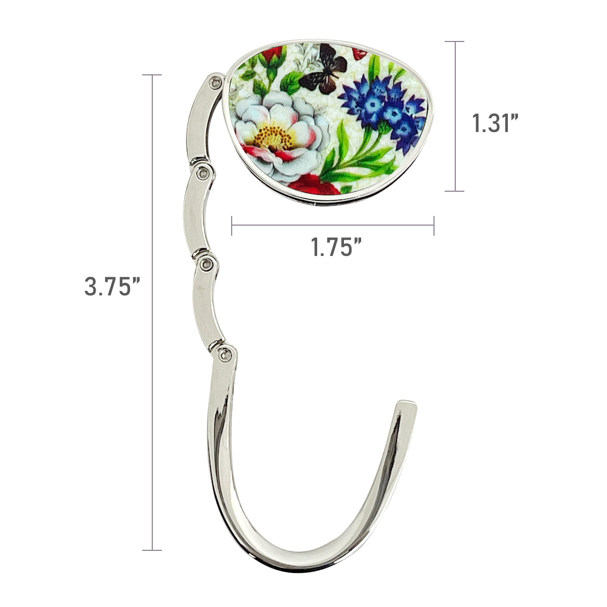 Wrapables Stylish Purse Hook Hanger, Foldable Handbag Table Hanger, Spring Floral