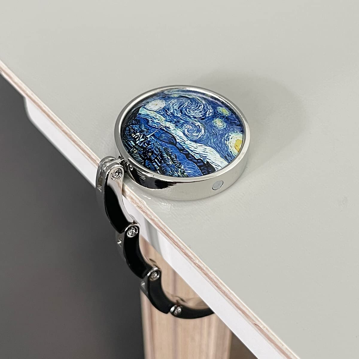 Wrapables Scenic Purse Hook Hanger, Foldable Handbag Table Hanger, Starry Night